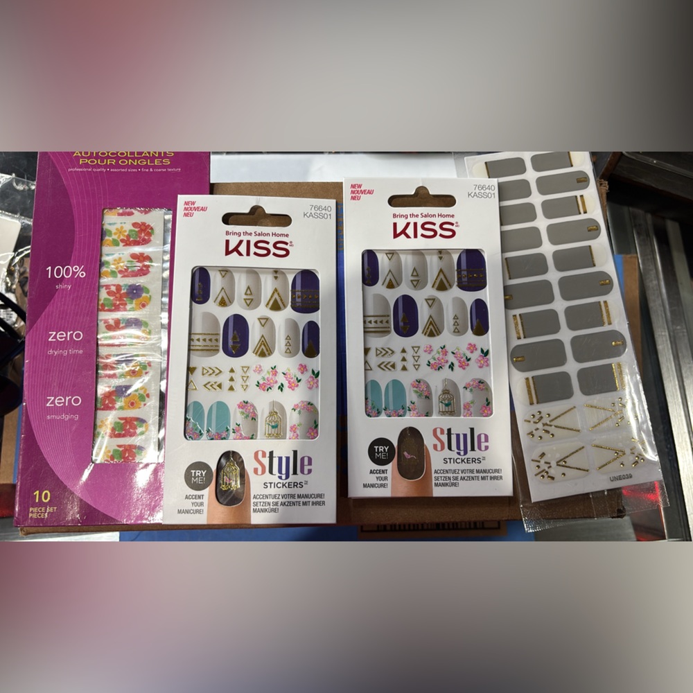 Kiss Style Nail Stickers - Gold, Pink, Blue, Purple